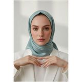 Vissona Viskon Twill İpek Az Hatalı Koyu Mint Renkli 90x90 Düz Eşarp Dikim Şekli : El Dikişi