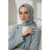 Vissona Viskon Twill İpek Eşarp 90x90 Küf Yeşili Düz Renk Az Hatalı El Dikişli Kadın Eşarp