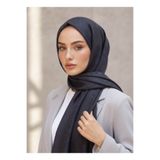 Vissona%57 İPEK%43 PAMUK Degrade Desenli Füme Renkli Şal - 70x190 Dikiş Tipi İtalyan Dikişli