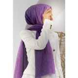 Vissona%57 İPEK%43 PAMUK Degrade Desenli Lila Renkli Şal - 70x190 Dikiş Tipi İtalyan Dikişli