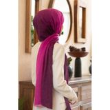 Vissona%57 İPEK%43 PAMUK Degrade Desenli Pembe Renkli Şal - 70x190 Dikiş Tipi İtalyan Dikişli