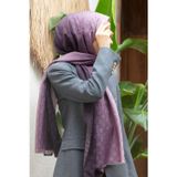 Vissona%57 İPEK%43 PAMUK Degrade Desenli Pudra 2 Renkli Şal - 70x190 Dikiş Tipi İtalyan Dikişli