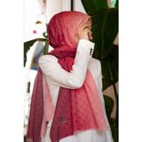 Vissona%57 İPEK%43 PAMUK Degrade Desenli Pudra Renkli Şal - 70x190 Dikiş Tipi İtalyan Dikişli