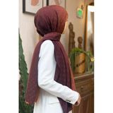 Vissona%57 İPEK%43 PAMUK Degrade Desenli Taba Renkli Şal - 70x190 Dikiş Tipi İtalyan Dikişli
