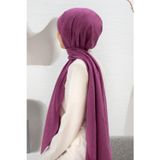 Vissona%57 İPEK%43 PAMUK Monogram Desenli Koyu Pembe Renkli Şal - 70x190 Dikiş Tipi İtalyan Dikişli