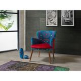 Vistaso Etnik Desen Kırmızı Tekli Koltuk,berjer (Salon, Balkon,ofis) - Renkli