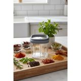 Vistro Üst Üste Eklenebilen Cam Kavanoz Baharatlık Çift Yönlü Kapak (700ML) - 700 ml - Antrasit