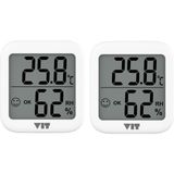 Vıt 2'li Iç Mekan Dijital Isı ve Nem Ölçer Beyaz Termometre WVT17-01 - 74.5 mm X 68 mm X 15 mm