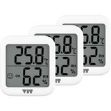 Vıt 3'lü Iç Mekan Dijital Isı ve Nem Ölçer Beyaz Termometre WVT17-02 - 74.5 mm X 68 mm X 15 mm
