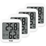 Vıt 4'lü Iç Mekan Dijital Isı ve Nem Ölçer Beyaz Termometre WVT17-03 - 74.5 mm X 68 mm X 15 mm