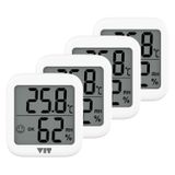VIT 4'lü İç Mekan Dijital Isı ve Nem Ölçer Beyaz Termometre WVT17-03 THERMOMETER