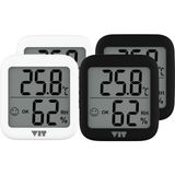 Vıt 4'lü Iç Mekan Dijital Isı ve Nem Ölçer Siyah-Beyaz Termometre KVT17-01 - 74.5 mm X 68 mm X 15 mm
