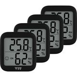 Vıt 4'lü Iç Mekan Dijital Isı ve Nem Ölçer Siyah Termometre BVT17-03 - 74.5 mm X 68 mm X 15 mm