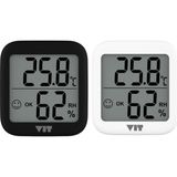 VIT Vıt 2'li Iç Mekan Dijital Isı ve Nem Ölçer Siyah-Beyaz Termometre KVT17 Thermometer