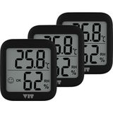 VIT Vıt 3'lü Iç Mekan Dijital Isı ve Nem Ölçer Siyah Termometre BVT17-02 Thermometer