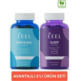 Vita Ceel Sleep & Hair & Nail Gummies 2'li Set – Biotin, Folik Asit, D Vitamini ve Bitkisel Ekstreli ABD Üretimi Takviye