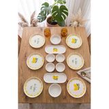 Vita Lemony 14 Parça 6 Kişilik Handmade Stackable Seramik Tabak Seti Premium Sunum & Kahvaltı Takımı