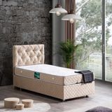 Vita Tek Kişilik Baza Başlık Comfort Yatak Seti - Bej