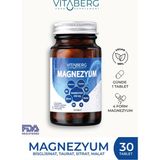 Vitaberg Magnezyum | Bisglisinat, Taurat, Sitrat, Malat + K2, B6, Bor, Selenyum - Aromasız