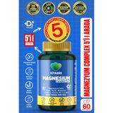 vitabir 5X Çoklu Magnezyum Complex | 5i1 Arada Bisglisinat, Taurat, Malat, Sitrat, L-Treonat + D3, B6, Çinko | 60 Tablet