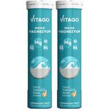 Vitago 20li Mood Magnezyum, Vitamin B1, Vitamin B2 ve Vitamin B6 İçeren Efervesan Tablet Takviye Edici Gıda (2 paketi)