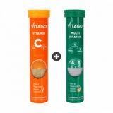 Vitago Vitamin C Vitamin D Çinko 20 Efervesan Tablet + Multivitamin 20 Efervesan Tablet