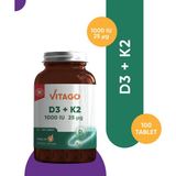 Vitago Vitamin D3 ve Vitamin K2 Içeren Tablet Takviye edici gıda - Aromasız