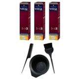 Vital 7 554 3 Adet Tüp Boya + Saç Boyama Seti