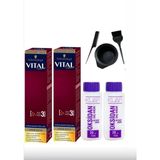 Vital Colors Krem Saç Boyası 5.68 Koyu Bronz Kahve Ve 2 Adet 60 ml Oksidan +Boyama Seti
