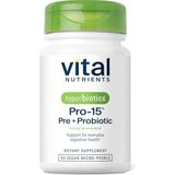 Vital Nutrients Pro-15 Pre + Probiotic 15 Strains Supports Occasional Constipation, Diarrhea 60 Tablets