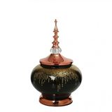 Vitale 30 cm AK.JE0021 Amber Bronz Kapaklı Vazo