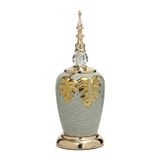 Vitale 35 cm AK.JE0175 Yakut Gold Kapaklı Vazo