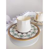 Vitale Bukle New Bone China Gold 6 Kişilik Kahve Fincan Takımı 80 ml Annerler Günü Hediye - Beyaz