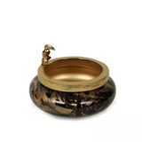 Vitale Cam Metal Kuşlu Küçük Vazo 20*9.5 Cm