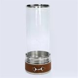 Vitale Cam Metal Tokalı Mumluk 19*19*47 cm