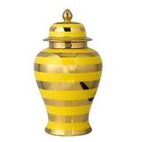 Vitale Dory Çizgili Vazo Sarı Gold 14x22x38 Cm Ak.wlt0621 Renksiz