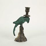 Vitale Metal Green Papağan Mumluk 7*12*23 Cm Beyaz