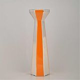 Vitale Seramik Turuncu Gümüş Mumluk 10*10*31 Cm Beyaz