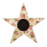 Vitale Şiva Çiçek Desenli Krem Yıldız Tealight Obje