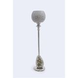 Vitale Tarnıshed Cam Metal Mumluk 12.7*12.7 Cm Beyaz