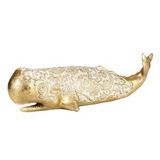 Vitale Whale Gold İşlemeli Balina Biblo 40 Cm Ak.id0114 Çok Renkli
