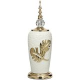 Vitale Yakut Silver Kapaklı Gold Vazo 15x15x43 Cm Ak.je0176