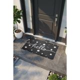 VİTALİHOME Charm Siyah Beyaz Hello Paspas Dış Kapı Paspası Kıl Kapı Önü Paspası 2006