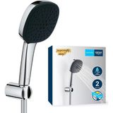 Vitalio Comfort 110 El Duşu Seti, 110 Mm Kare 2 Akışlı El Duşu, Duş Başlığı Tutucu, 1750 Mm Duş Hortumu, Duş Başlığı Seti, Krom, 26399001