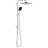 Vitalio Comfort 250 Yön Değiştiricili Duş Sistemi, Duvar Dışı Bağlantılı, 2 Akışlı Kare Tepe Duşu, 2 Akışlı El Duşu, 1500MM ve 1250MM Duş Hortumu, Su Tasarruflu, Duş Başlığı, Krom, 26698001