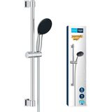 Vitalio Start 110 Sürgülü Duş Seti, 110MM Yuvarlak 1 Akışlı El Duşu, 600MM Sürgülü Ray, 1750MM Duş Hortumu, Duş Başlığı Seti, Krom, 27942001