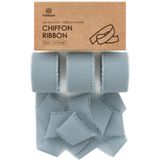 Vitalizart Tozlu Mavi Şifon İpek Kurdele 2,54 cm x 21 m Püsküllü Kumaş Çevre Dostu Paket (3 Rulo *7 Yd) Düğün Davetiyeleri, Gelin Buketleri, Dekorasyonlar, Hediye Paketleme ve Yay Yapımı için