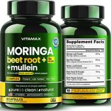 Vitamax Moringa Beet Root + 5x In One + Mullein With Black Seed Oil & Black Pepper 60 Kapsül . - Aromasız