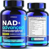 Vitamax Nad+ Advanced + Resveratrol Complex Urolithin A, COQ10, Quercetin 60 Kapsül . - aromasız