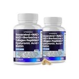 Vitamax Resveratrol + N.C + NAD + Berberine + Collegen Peptides + Hyaluronic Acid + Biy/otin 21 IN 1 - 60 Kapsül - İthal